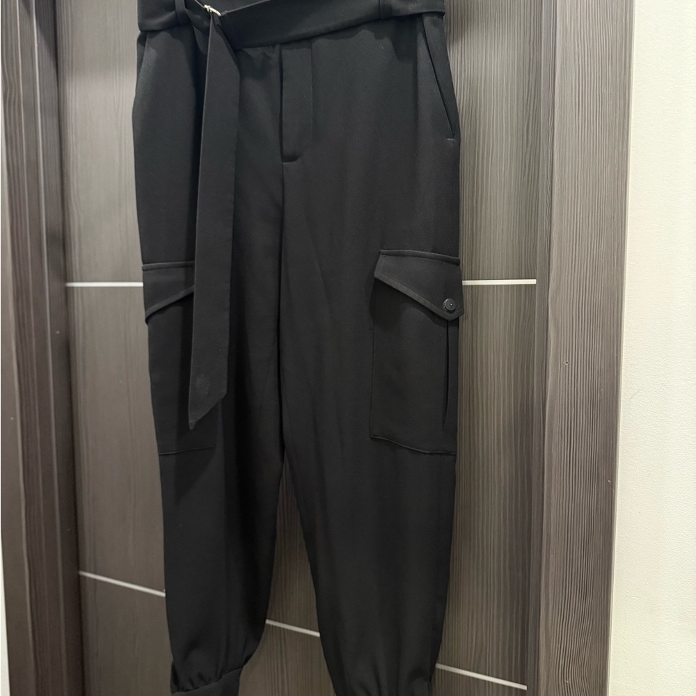 Zara Black Cargo Pants Relaxed Fit